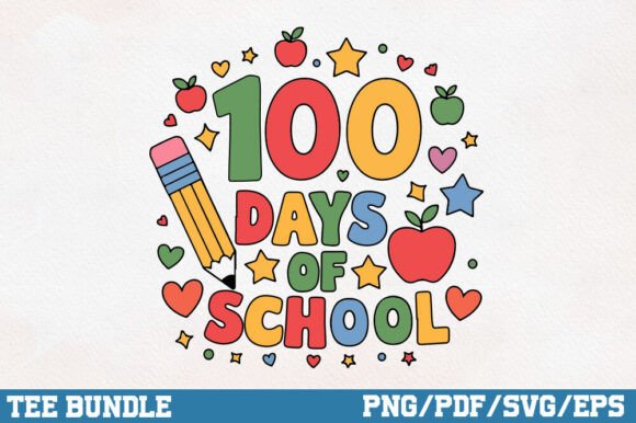 100 Days of School Sublimation Design