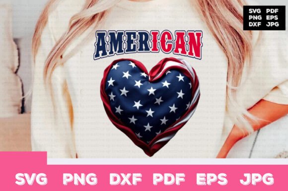 4th of July Women's American Flag Shirt Graphics & Crafts