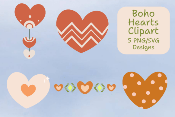 Boho Heart Illustrations: Graphics for Crafts & Content