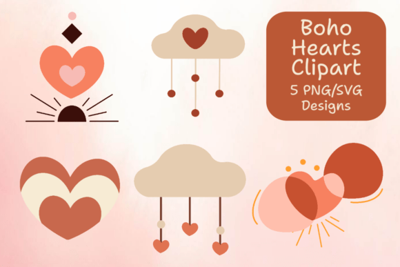 Calming Boho Heart Bundle: Graphics for Creative Crafts