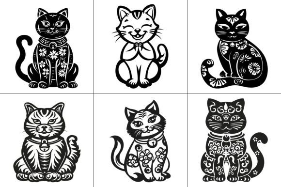 Cat Lunar New Year Vector Graphics