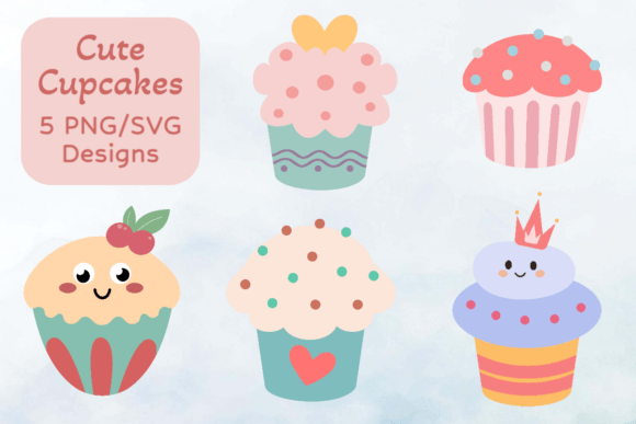 Charming Cupcake Clipart Bundle: Graphics and Crafts with a Sweet Touch