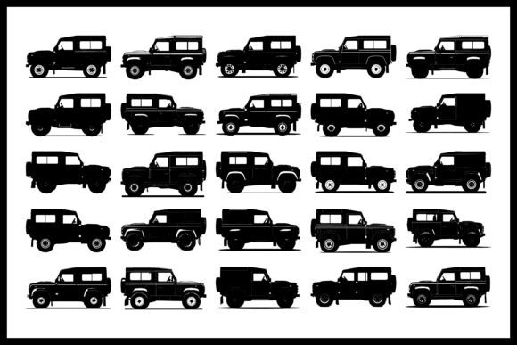 Classic Off-Road 4x4 Silhouette Set for Graphics & Crafts