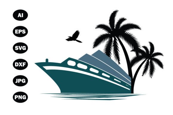 Cruise Ship Vector Art Premium for Graphics and Crafts