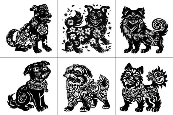 Dog Lunar New Year Vector for Crafts
