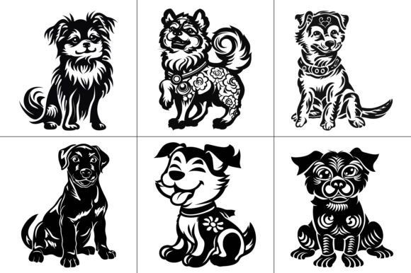 Dog Lunar New Year Vector Graphic for Crafts and Graphics