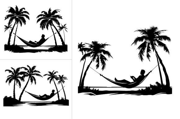 Hammock Silhouette Craft Vector Graphics