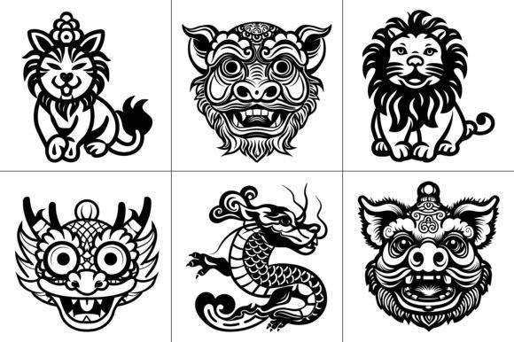 Lunar New Year Vector Graphic for Crafts and Graphics