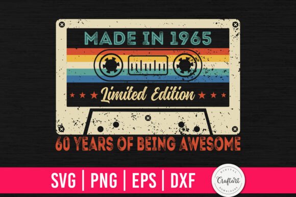 Made in 1965 60th Birthday Gifts Graphics