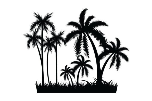 Palm Tree Silhouette Vector Illustration: Graphics for Crafts and Creative Design