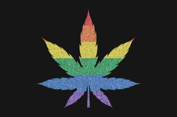 Pride Glitter Cannabis Weed Sublimation Graphics