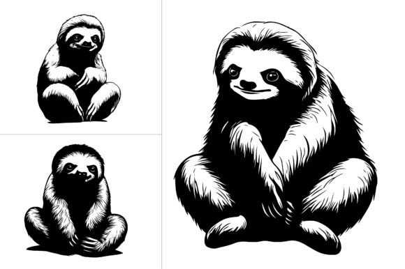 Sloth Silhouette Graphics and Crafts