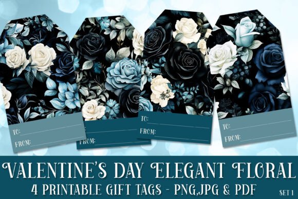 Valentine's Day Roses Gift Tags 1: Graphics for Crafts & Small Business Branding
