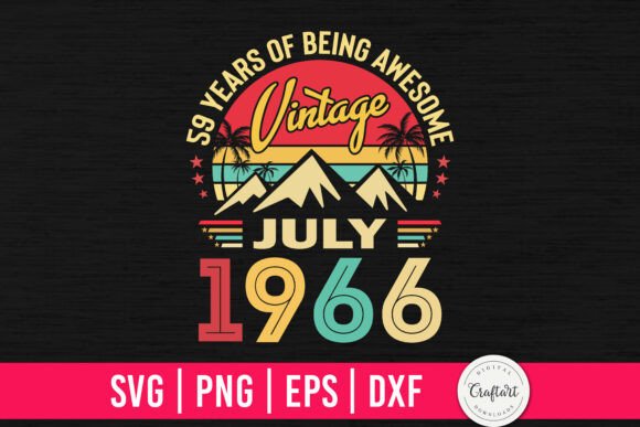 Vintage 1966 July 59th Birthday